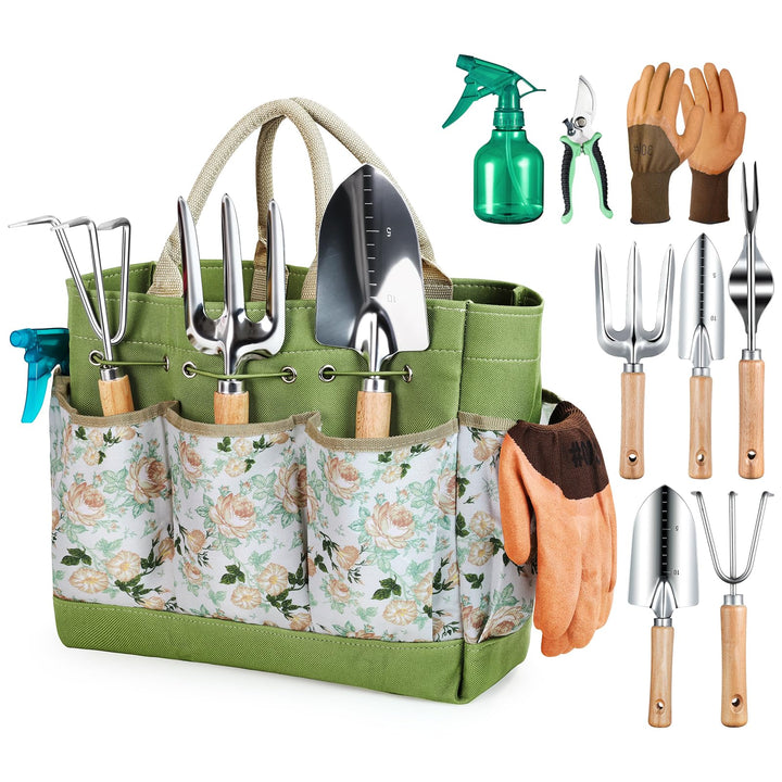 9-Piece Garden Tool Set with Bag