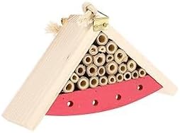 LIFKOME Wooden Hanging Bee House Shelter