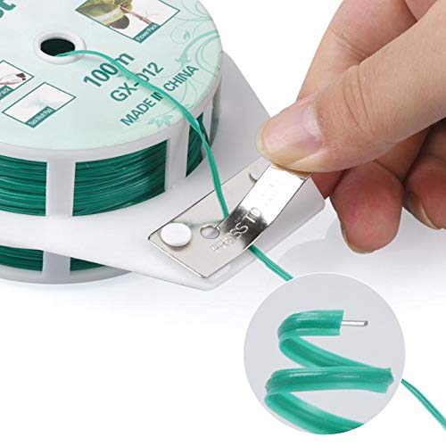 "2 Reels Green Twist Ties with Cutter (328ft)"