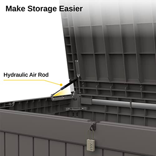 EAST OAK 31-Gallon Outdoor Deck Box, Grey