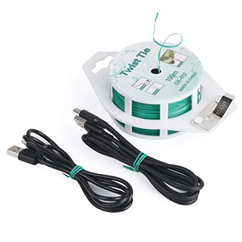 "2 Reels Green Twist Ties with Cutter (328ft)"