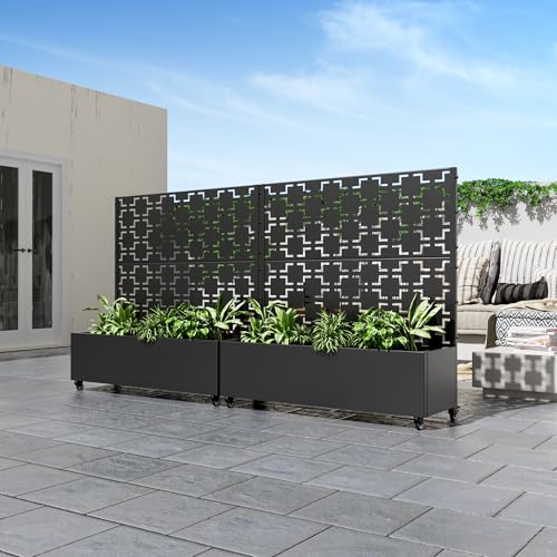 Casaphoria Metal Raised Garden Bed with Trellis