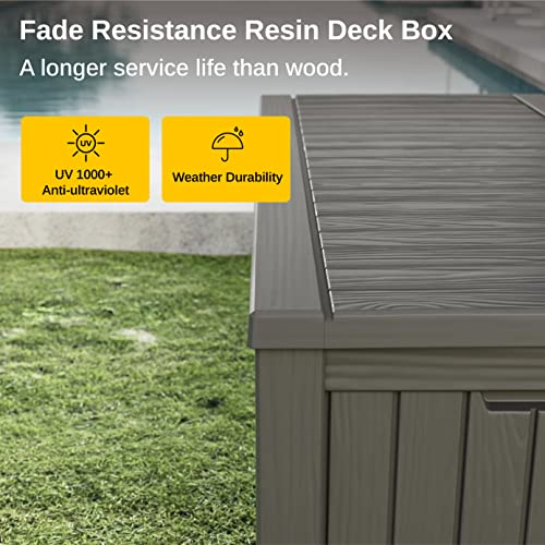 EAST OAK 31-Gallon Outdoor Deck Box, Grey
