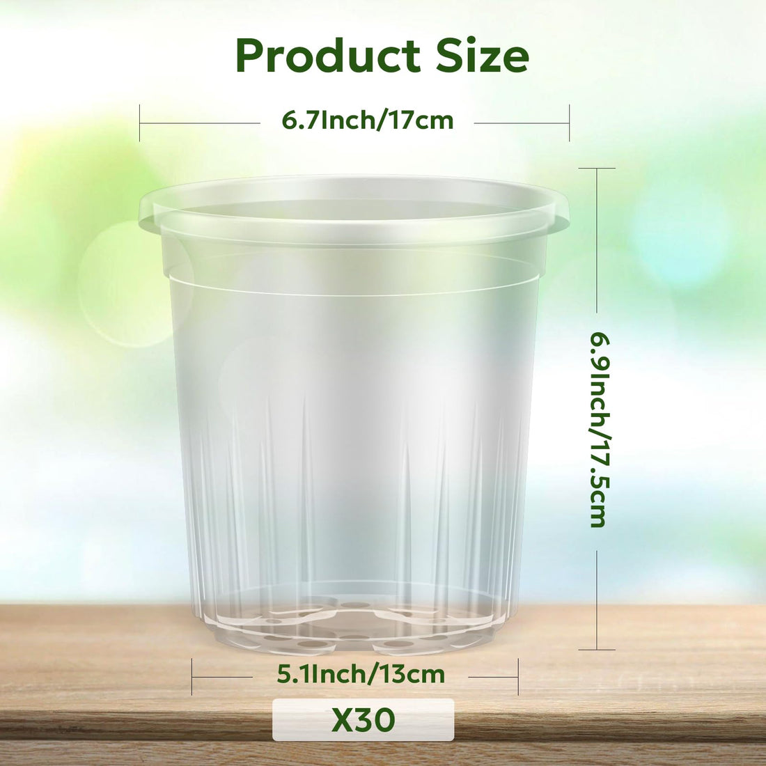 "30-Pack Clear Nursery Pots with Drainage"