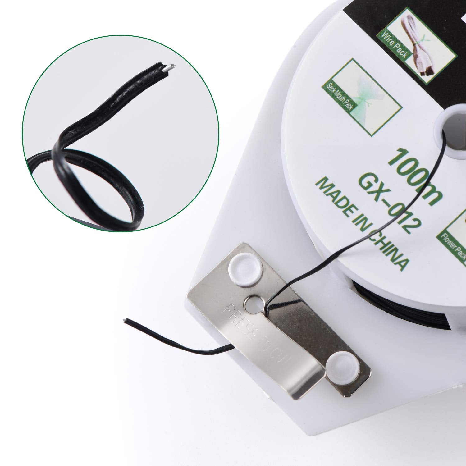 "2 Reels Green Twist Ties with Cutter (328ft)"