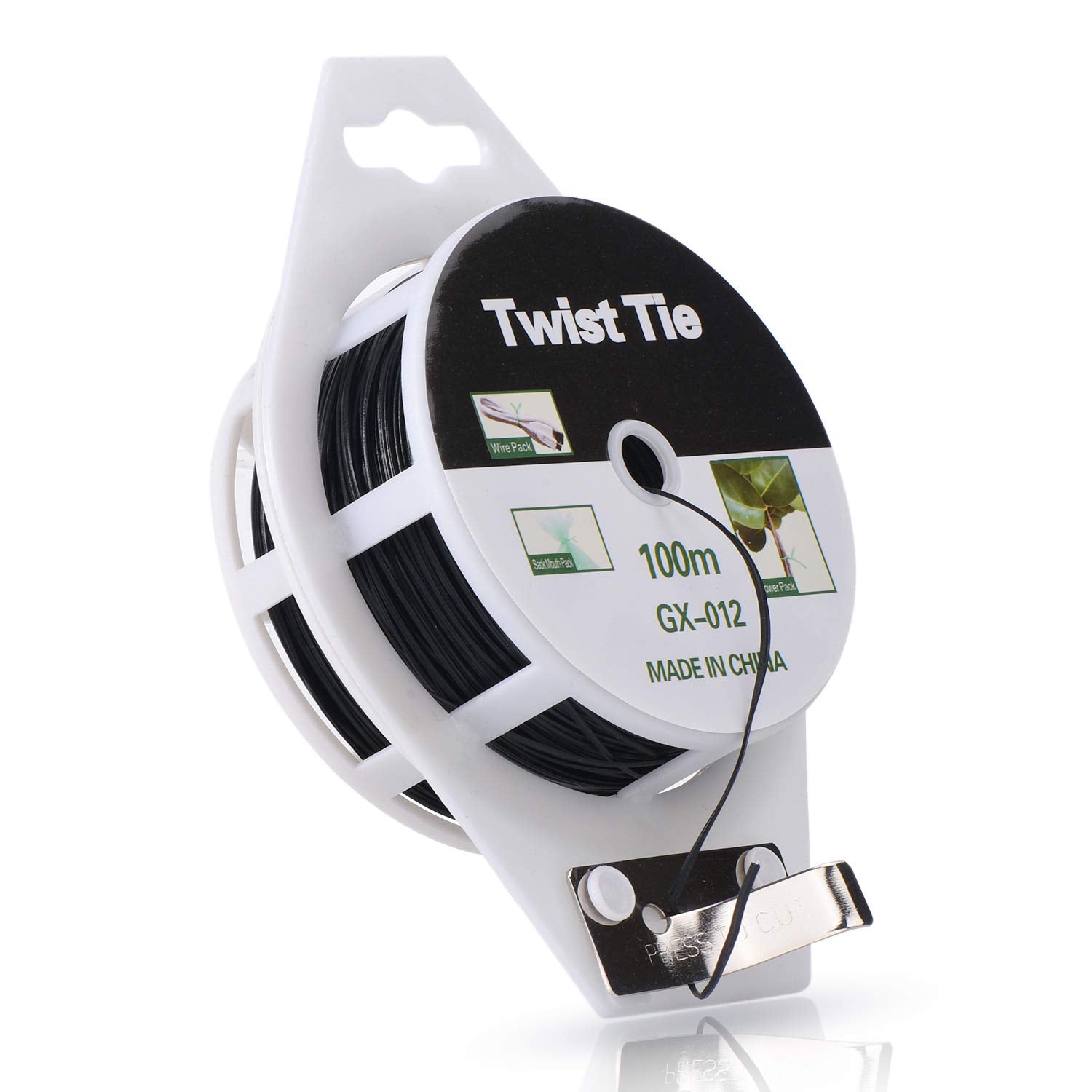 "2 Reels Green Twist Ties with Cutter (328ft)"