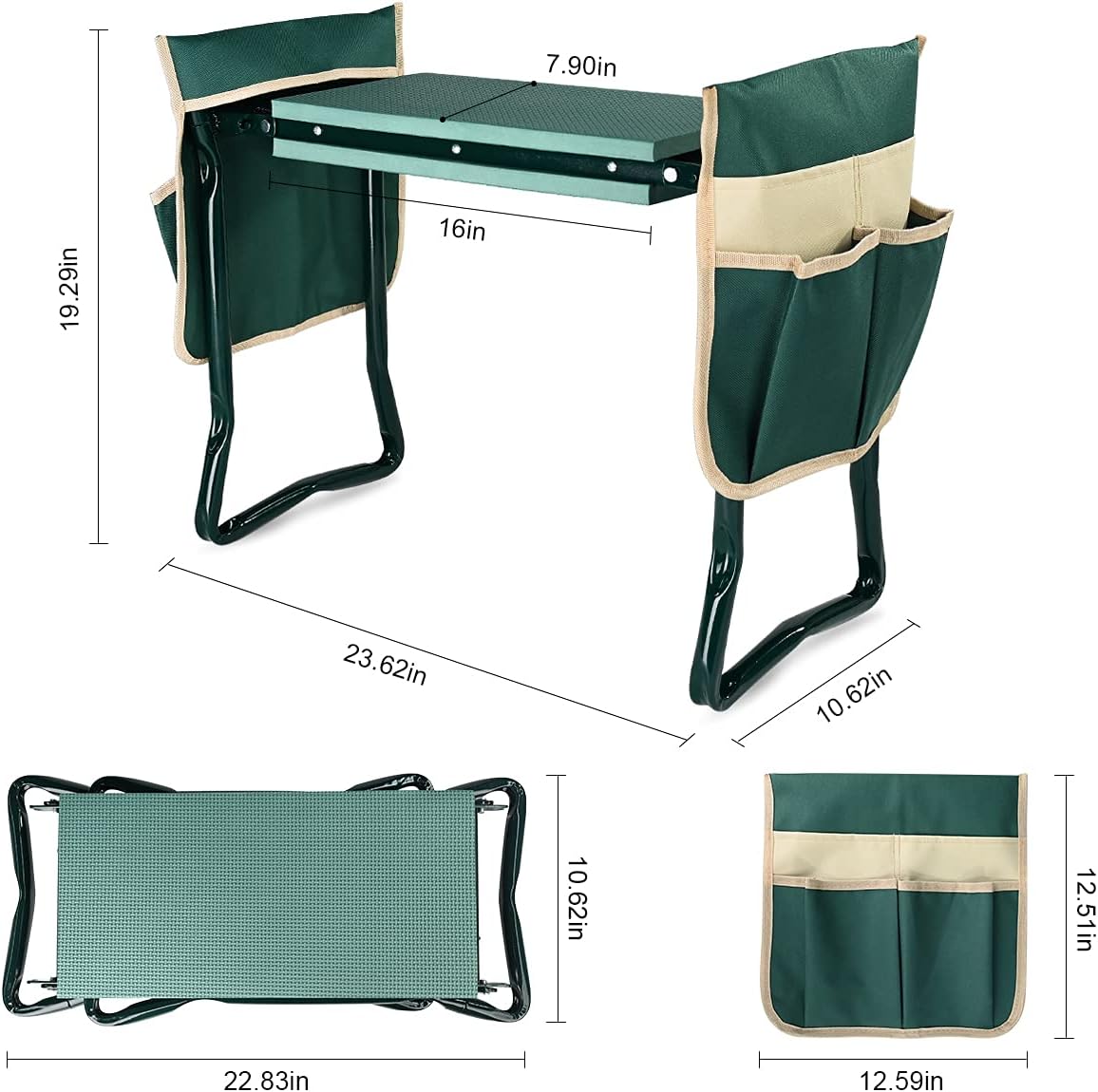 KVR Garden Kneeler & Seat with Tool Pouches