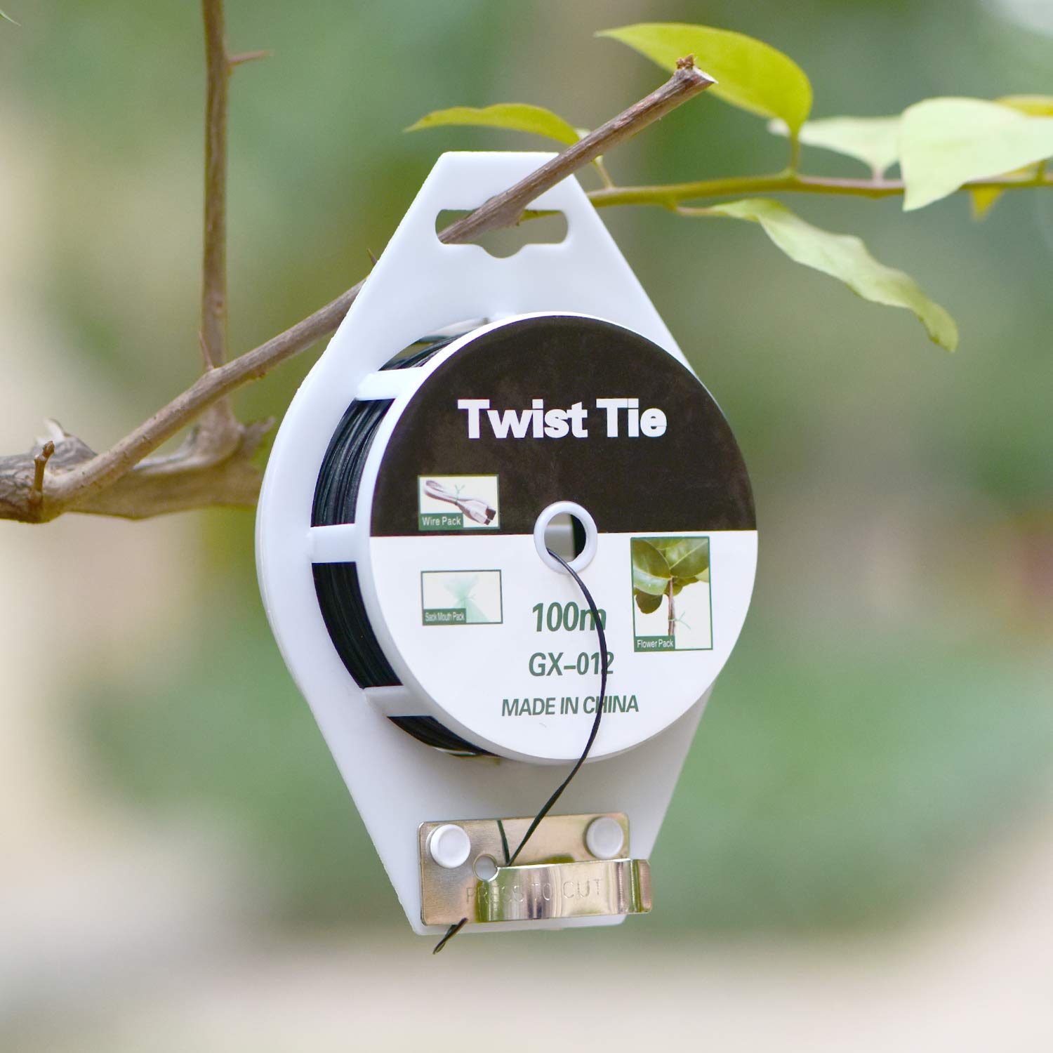 "2 Reels Green Twist Ties with Cutter (328ft)"