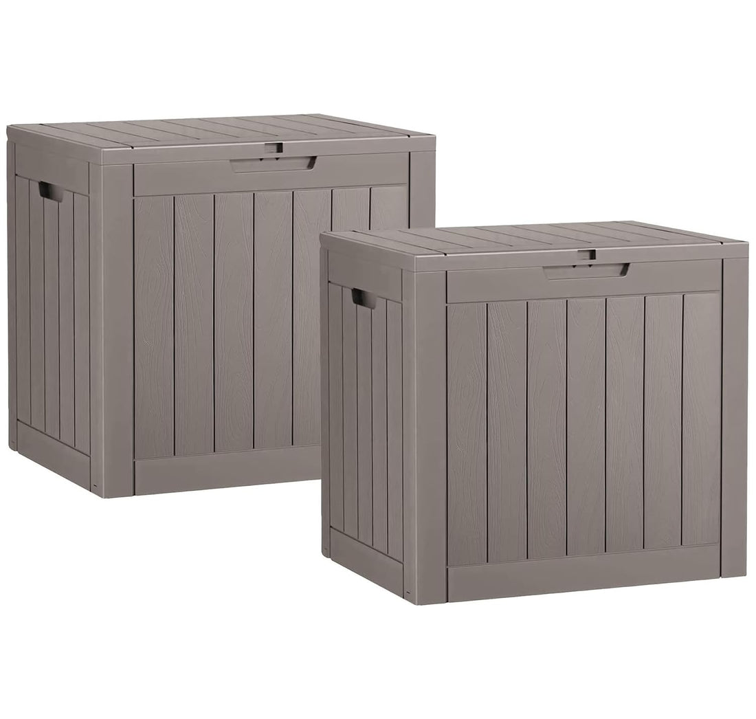 32-Gallon Resin Deck Box 2-Pack, Black