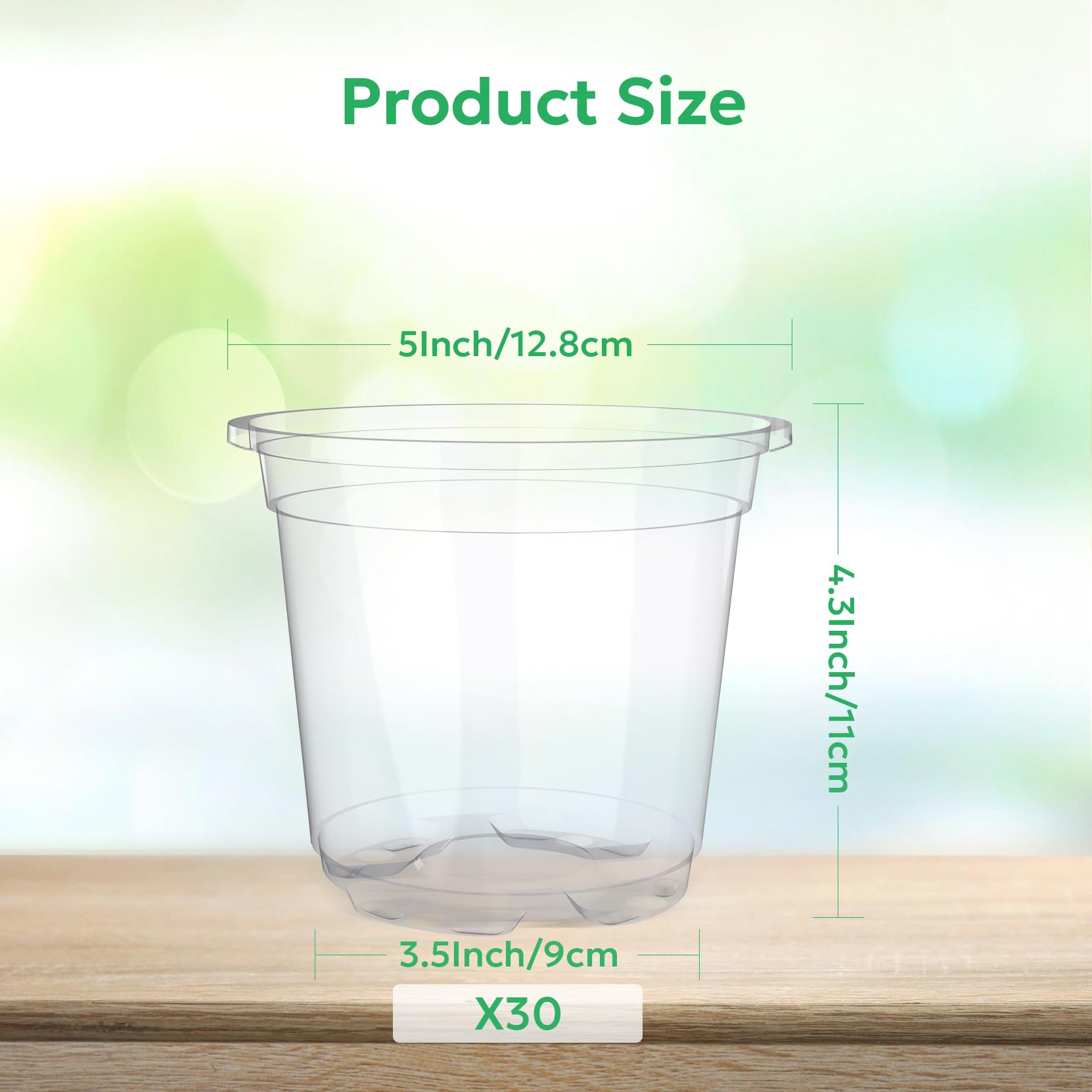 "30-Pack Clear Nursery Pots with Drainage"