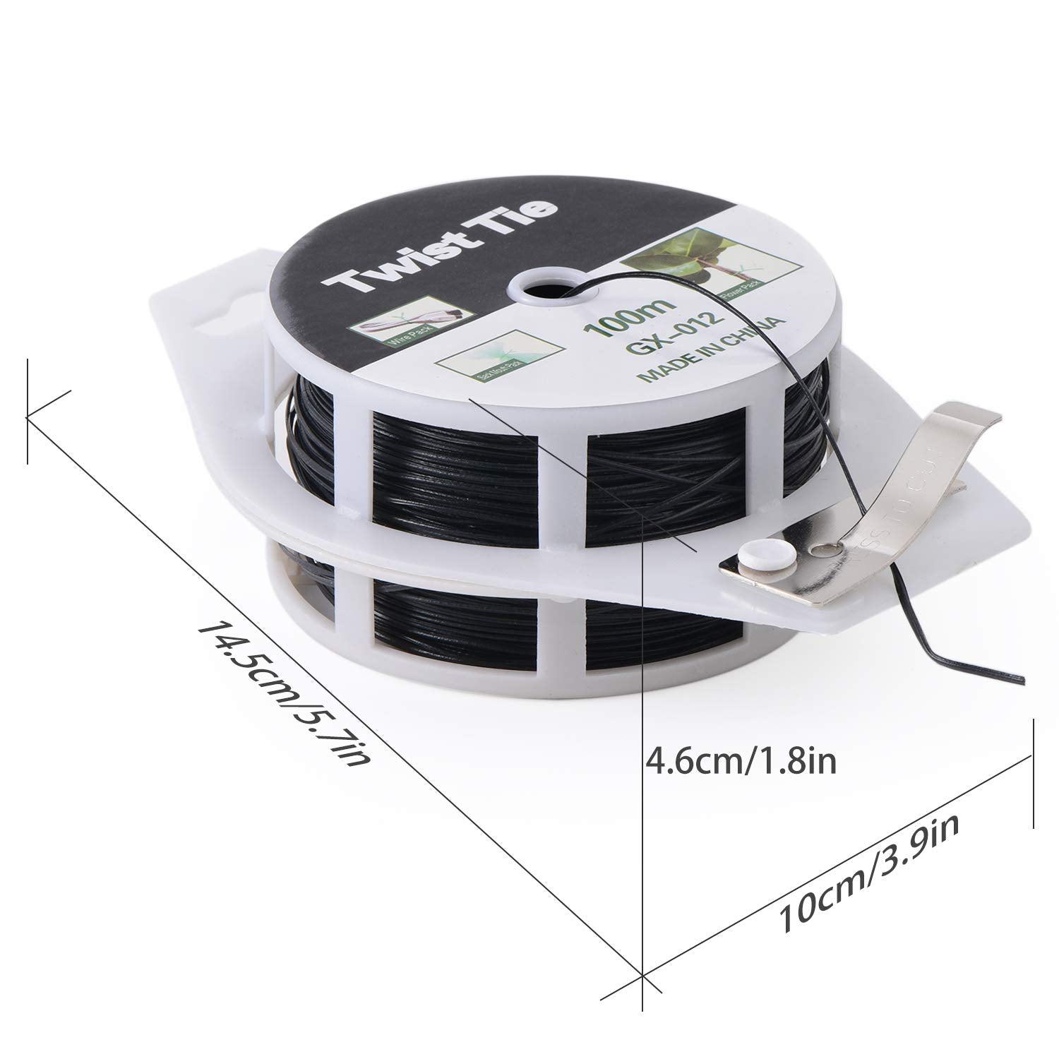 "2 Reels Green Twist Ties with Cutter (328ft)"