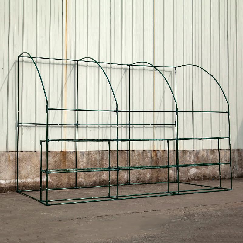 PVC Vinyl Greenhouse with Flower Stand, White