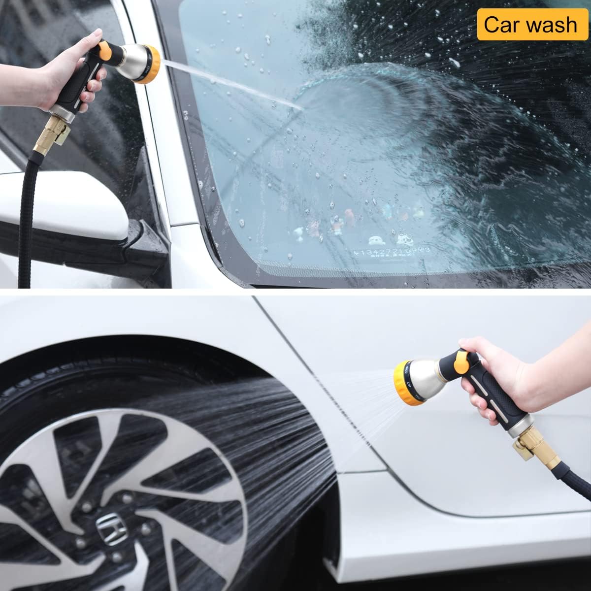 FANHAO Metal Garden Hose Nozzle, 8 Spray Patterns