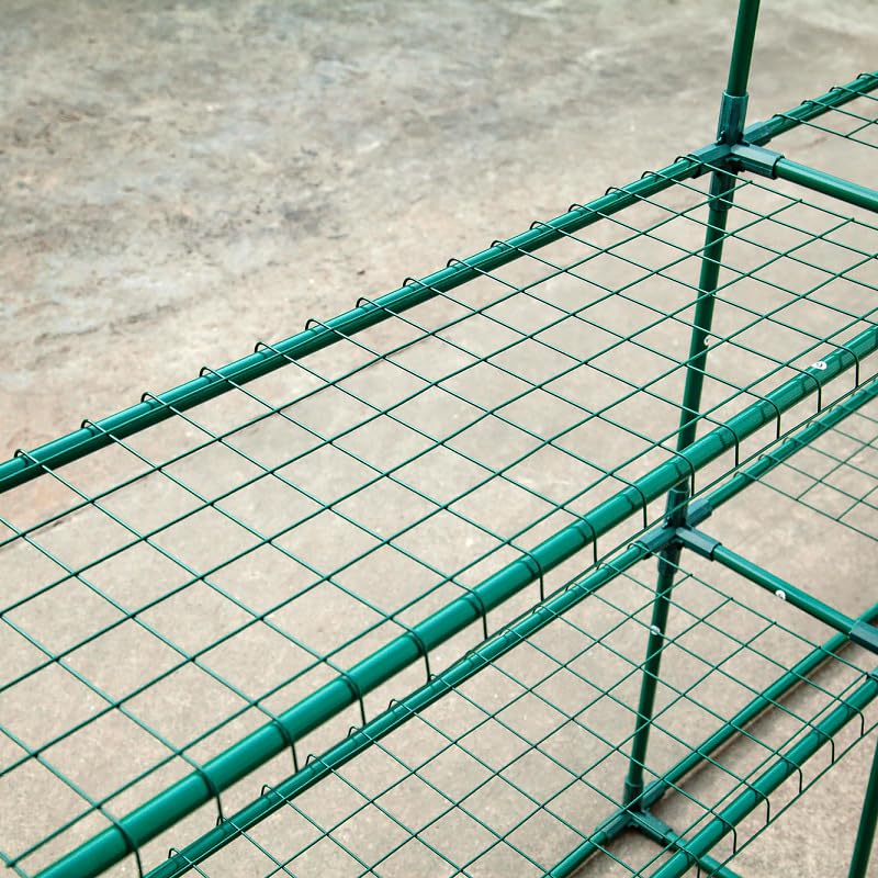 PVC Vinyl Greenhouse with Flower Stand, White