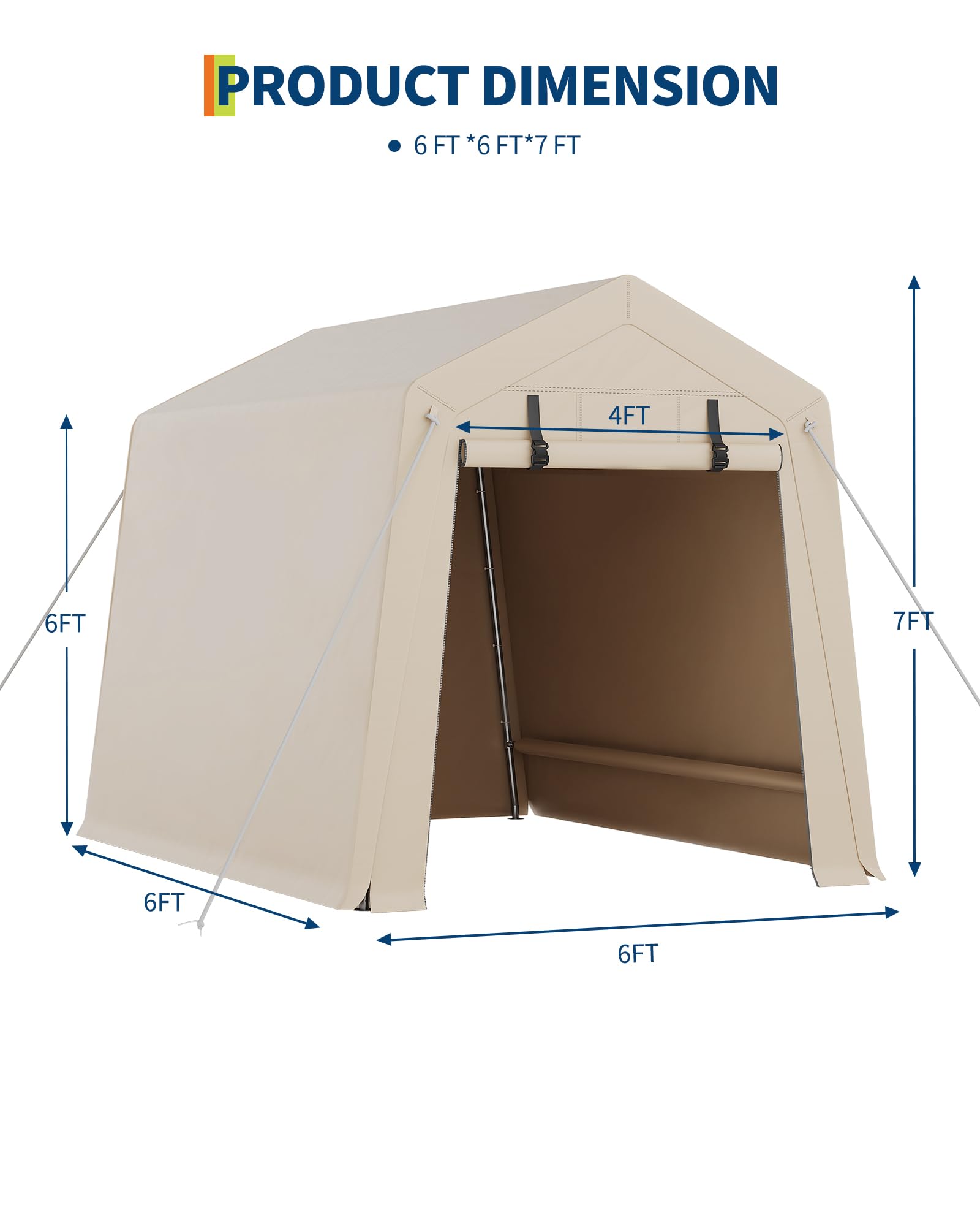 6x8 Ft Heavy-Duty Carport Tent