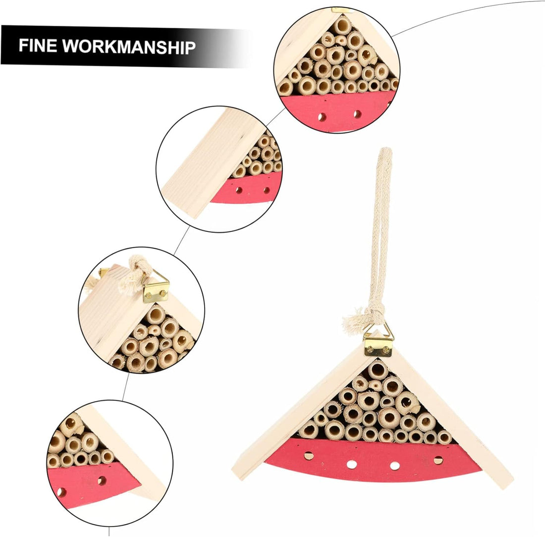 LIFKOME Wooden Hanging Bee House Shelter