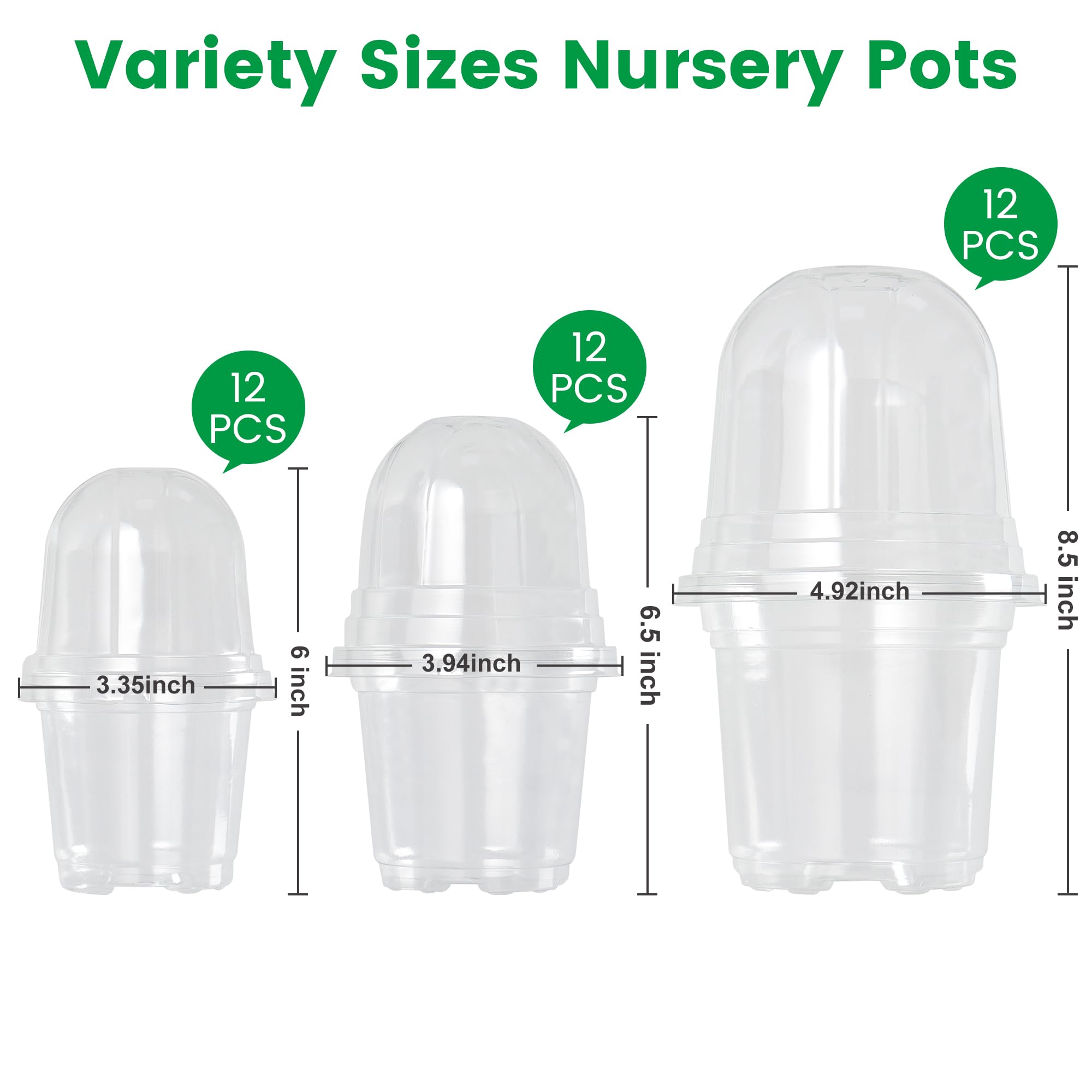 "30-Pack Clear Nursery Pots with Drainage"