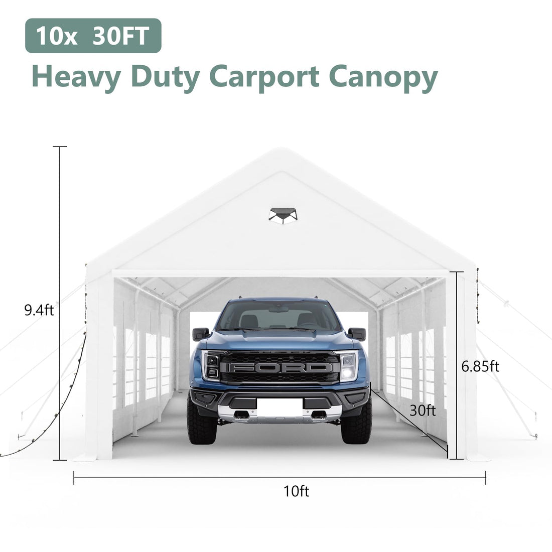 20x20 Ft 2-Car Heavy-Duty Carport