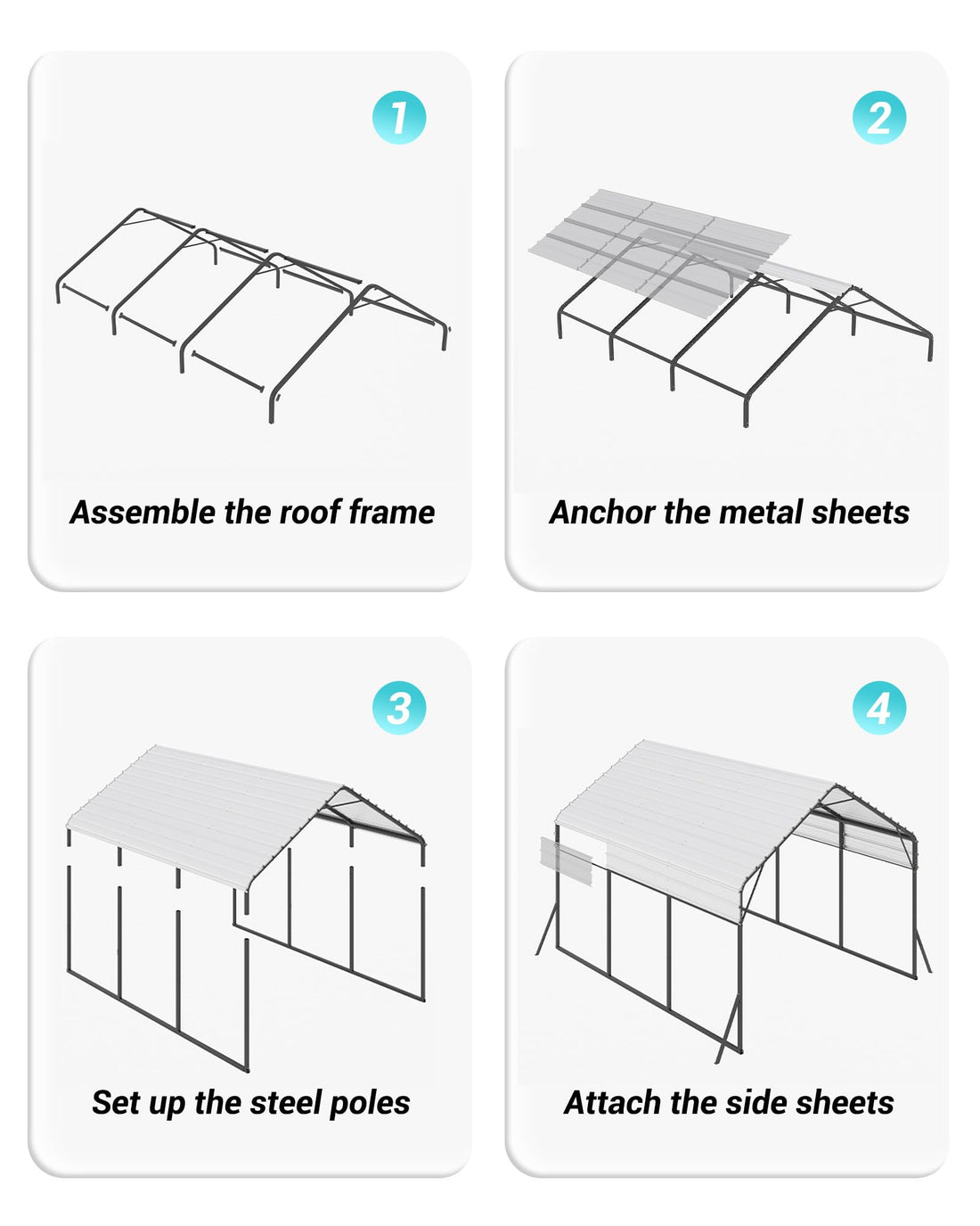 11x20x9 Ft Vertical Roof Metal Carport