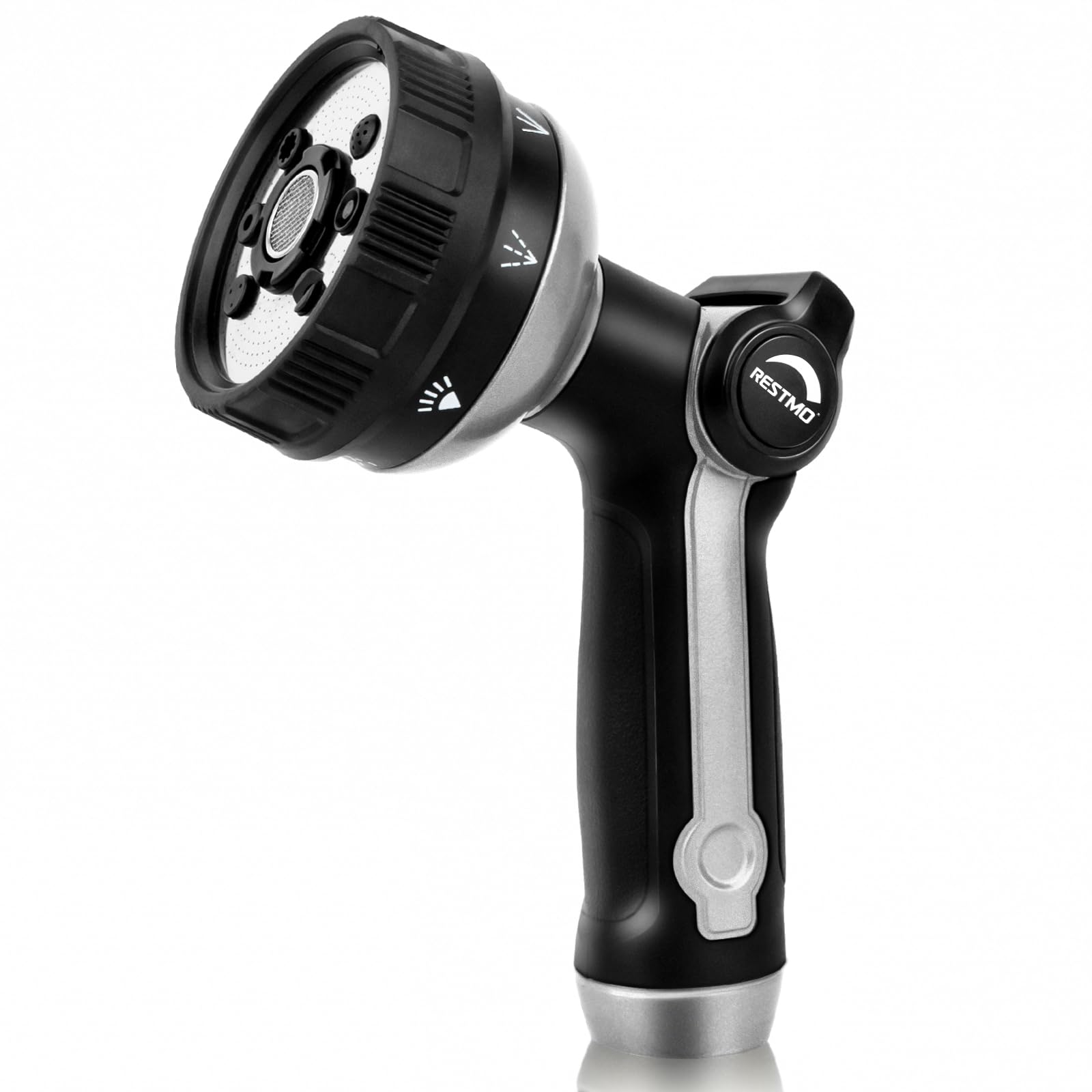 RESTMO Metal Hose Nozzle, 8 Spray Patterns – Bronze