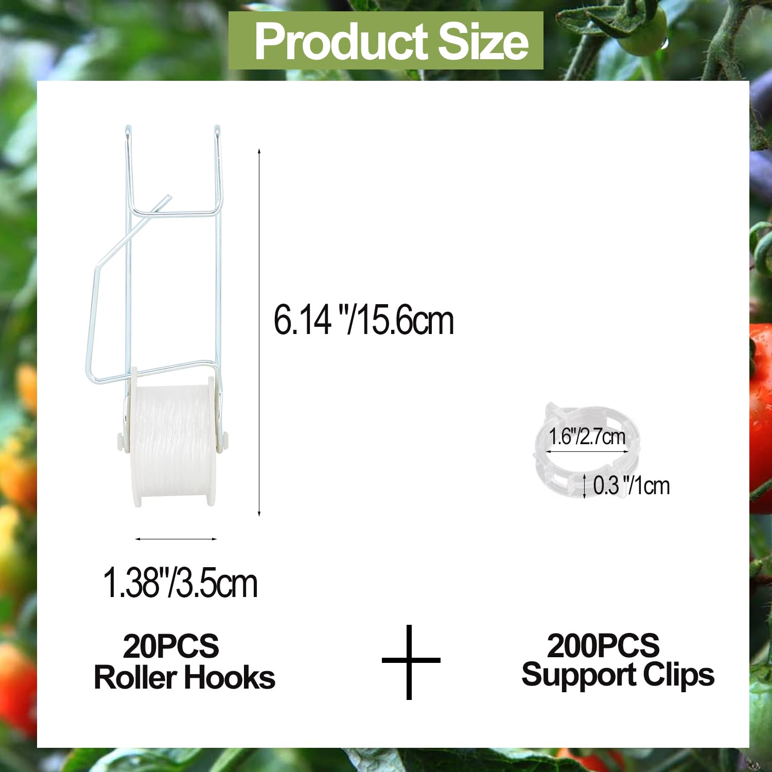 “40 Pack Tomato Roller Hooks Trellis Kit”