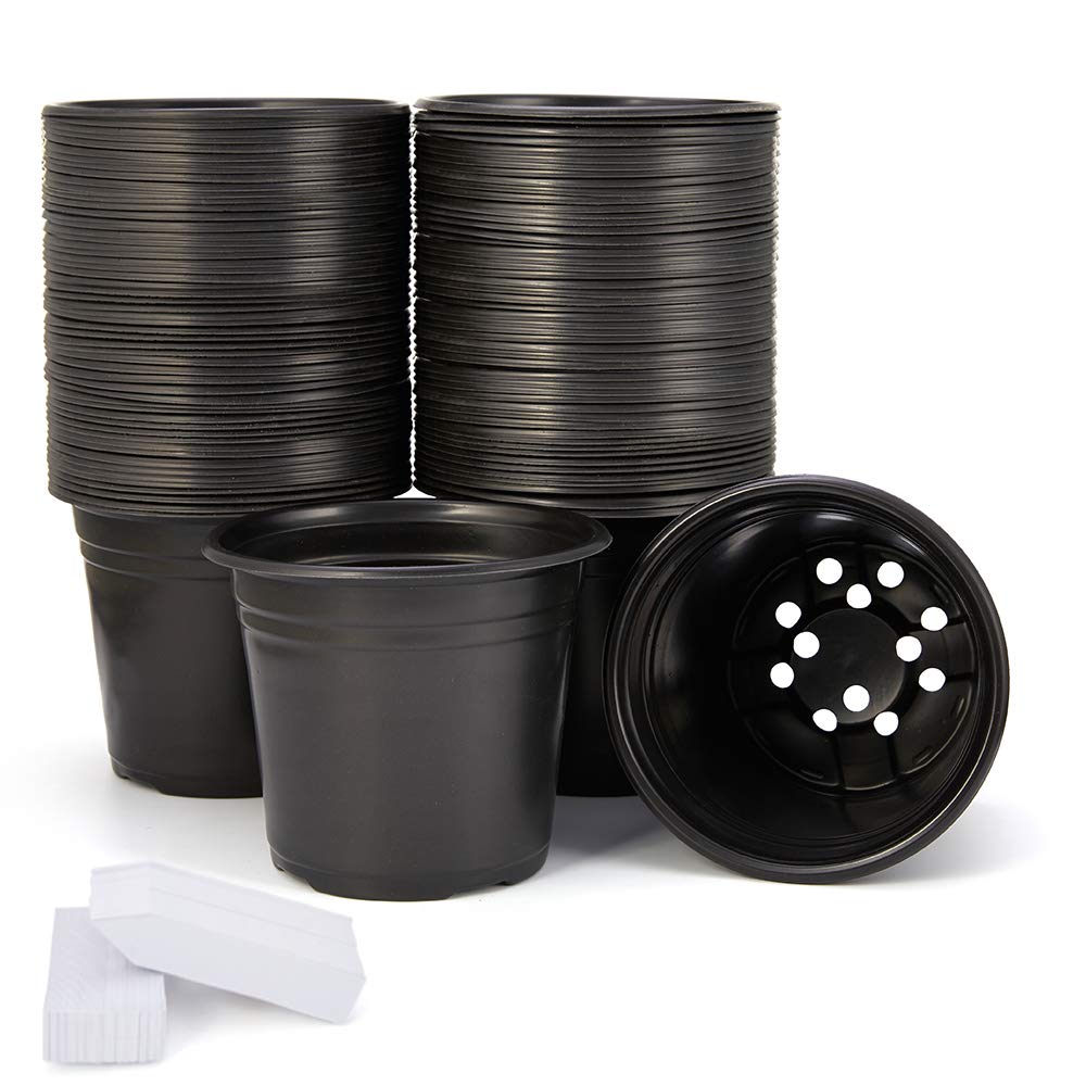 JERIA 100-Pack 0.5 Gal Nursery Pots with Labels