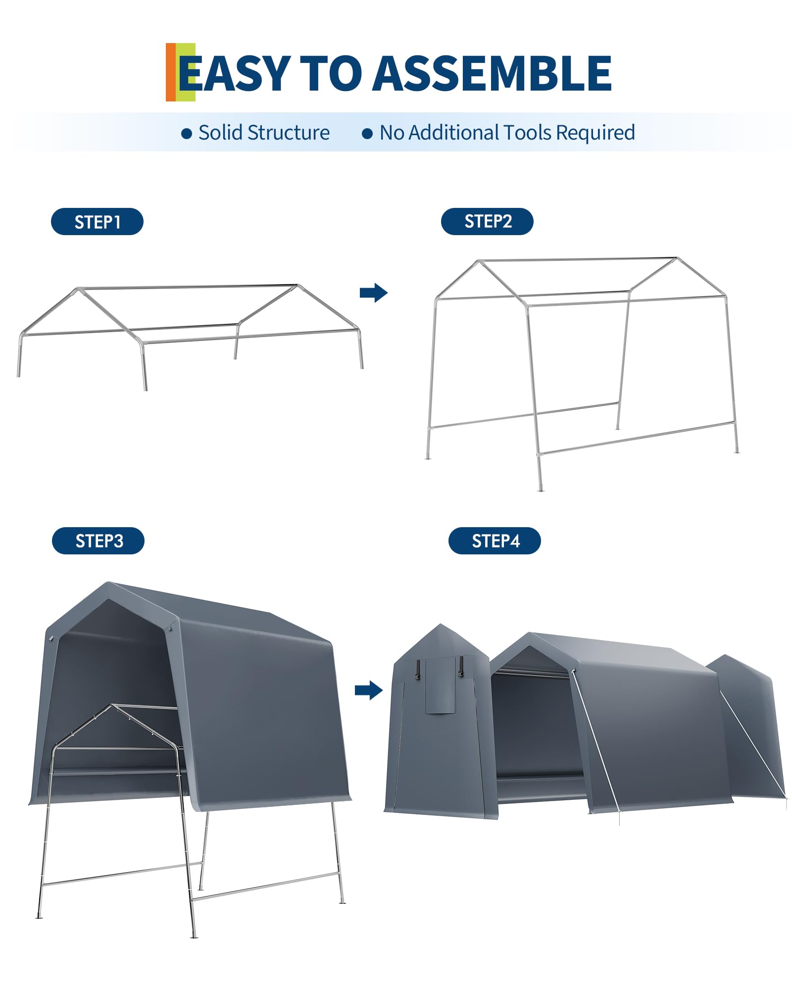 6x8 Ft Heavy-Duty Carport Tent