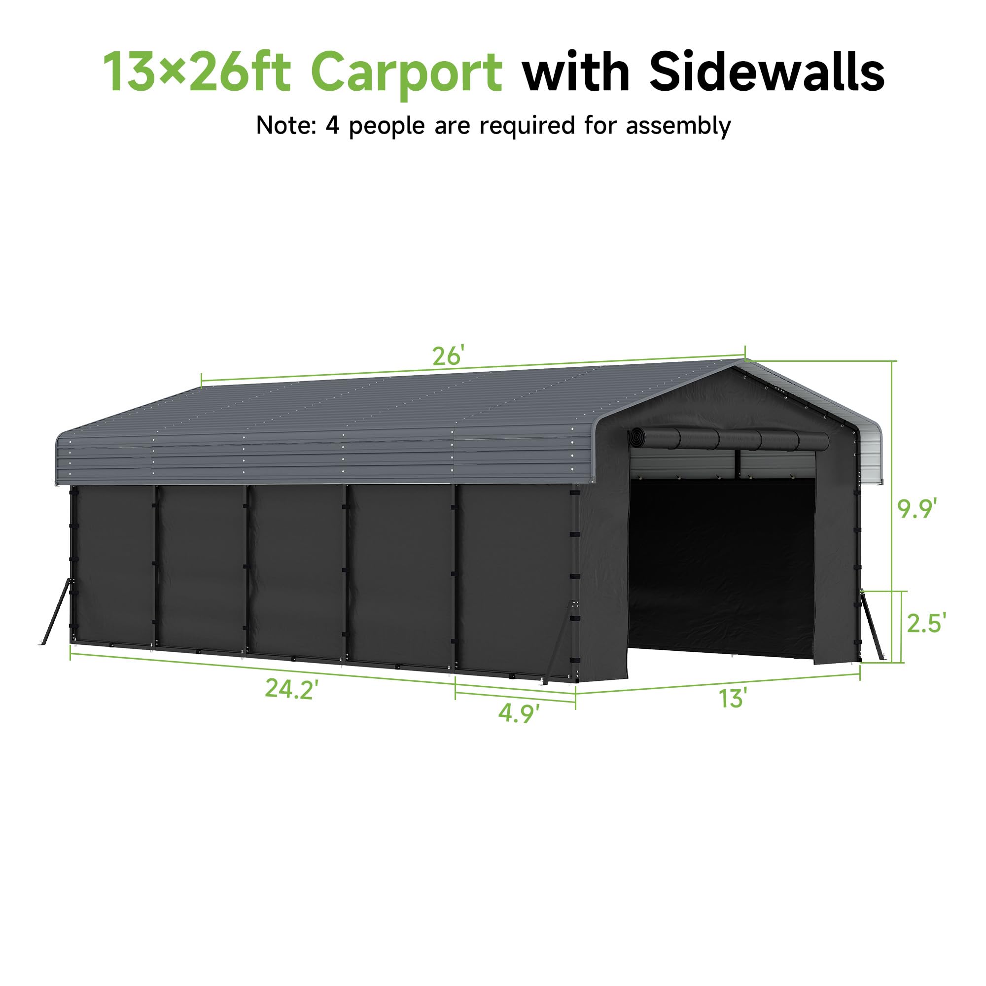 12x20 Ft Real Relax Heavy-Duty Carport