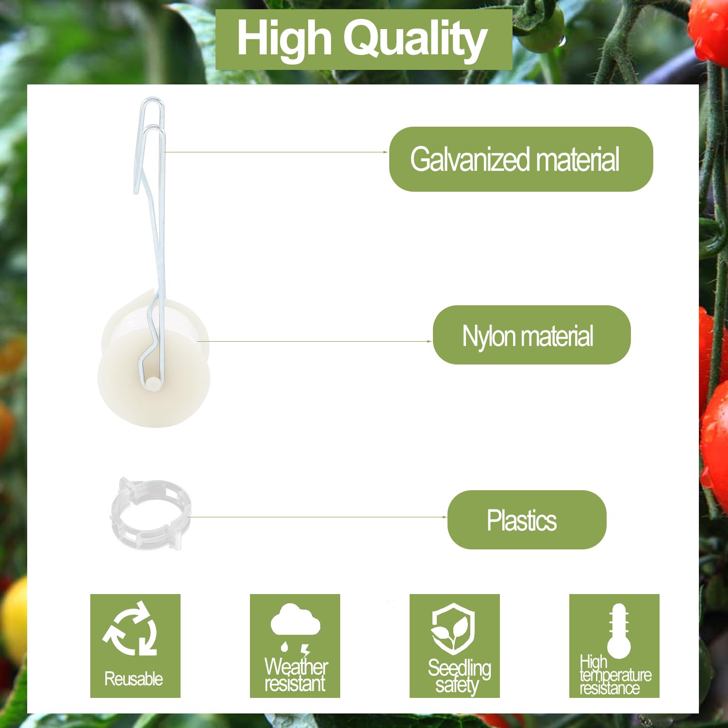 “40 Pack Tomato Roller Hooks Trellis Kit”