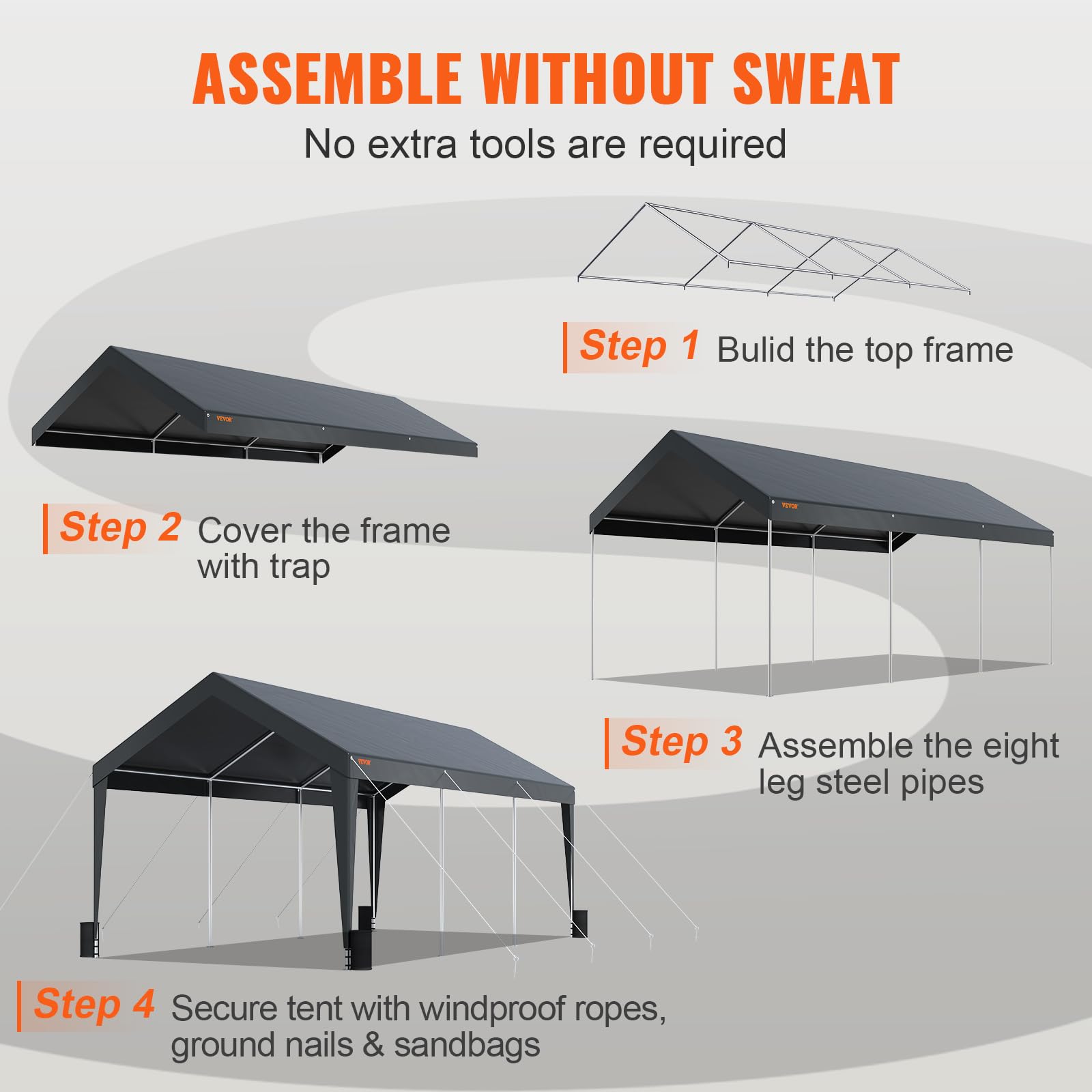 10x20 Ft VEVOR Heavy-Duty Carport