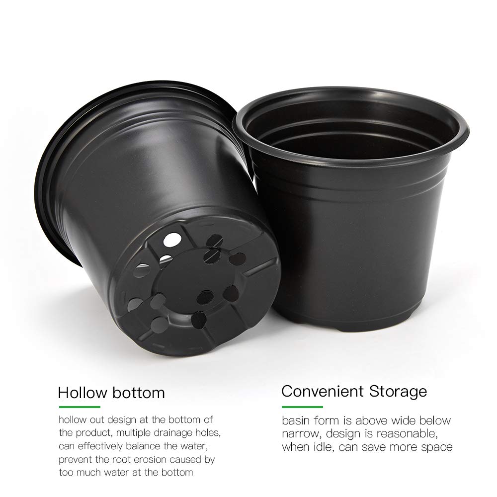 JERIA 100-Pack 0.5 Gal Nursery Pots with Labels