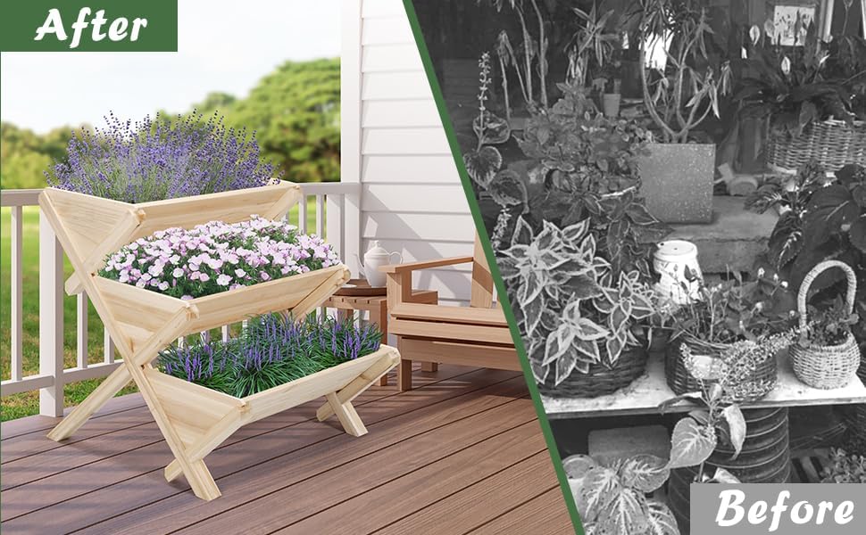 3-Tier Wooden Vertical Raised Garden Bed