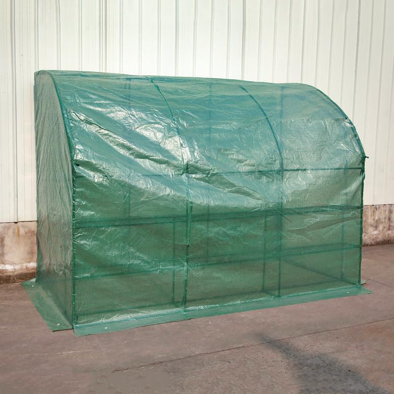 PVC Vinyl Greenhouse with Flower Stand, White