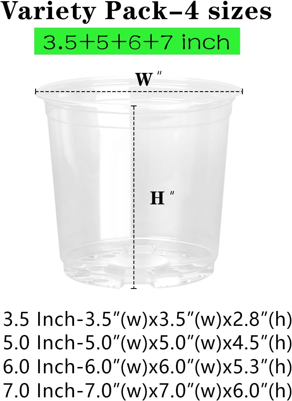 36 Pack Clear Nursery Pots with Drainage