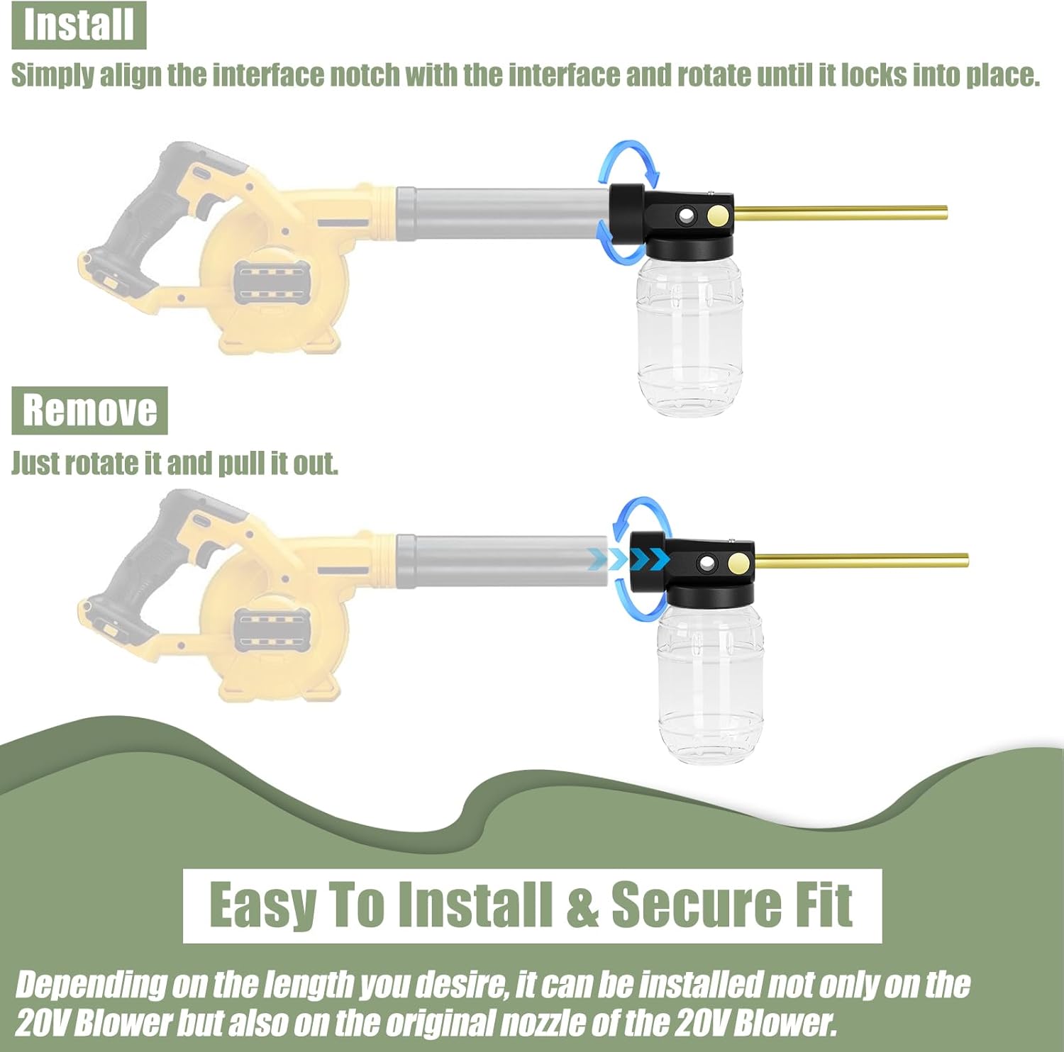 Diatomaceous Earth Duster for DeWalt 20V Blower