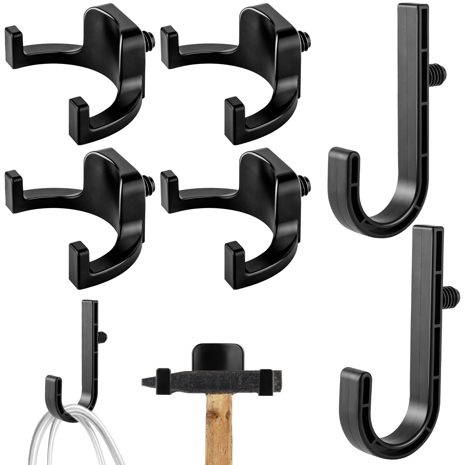 6-Pack Shed Hooks for Storage & Organization