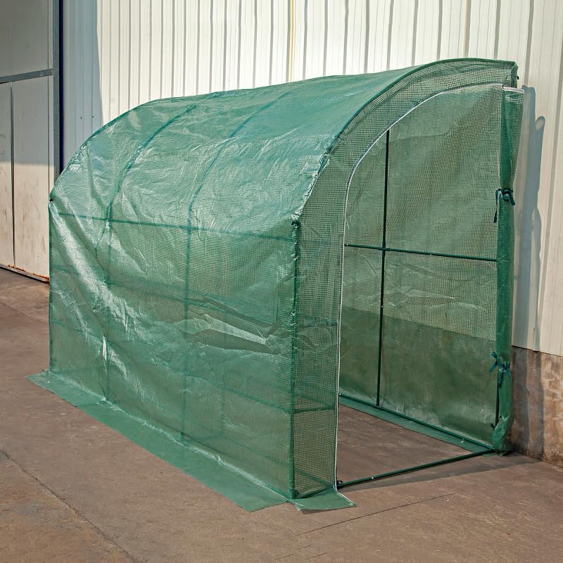 PVC Vinyl Greenhouse with Flower Stand, White