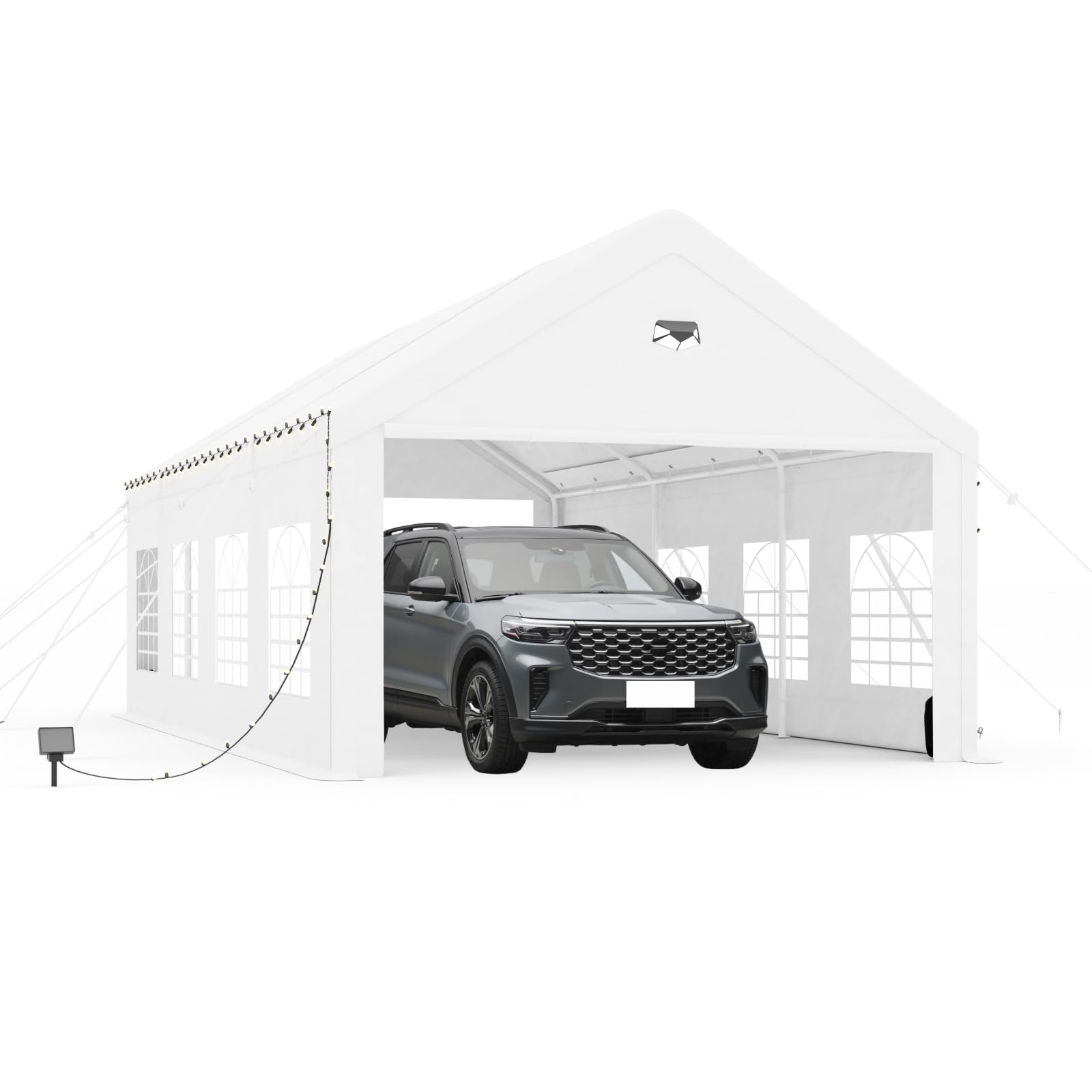 20x20 Ft 2-Car Heavy-Duty Carport