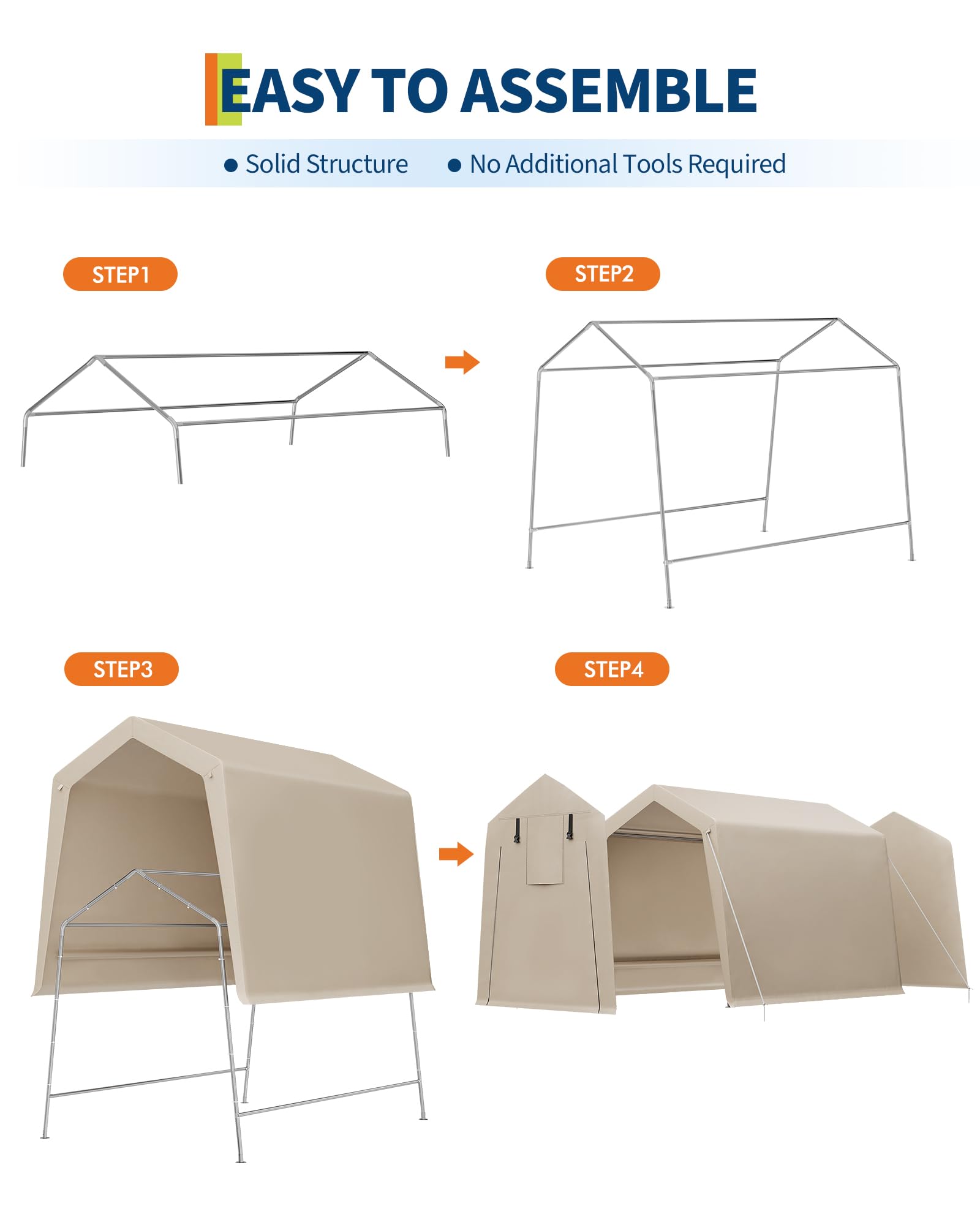 6x8 Ft Heavy-Duty Carport Tent