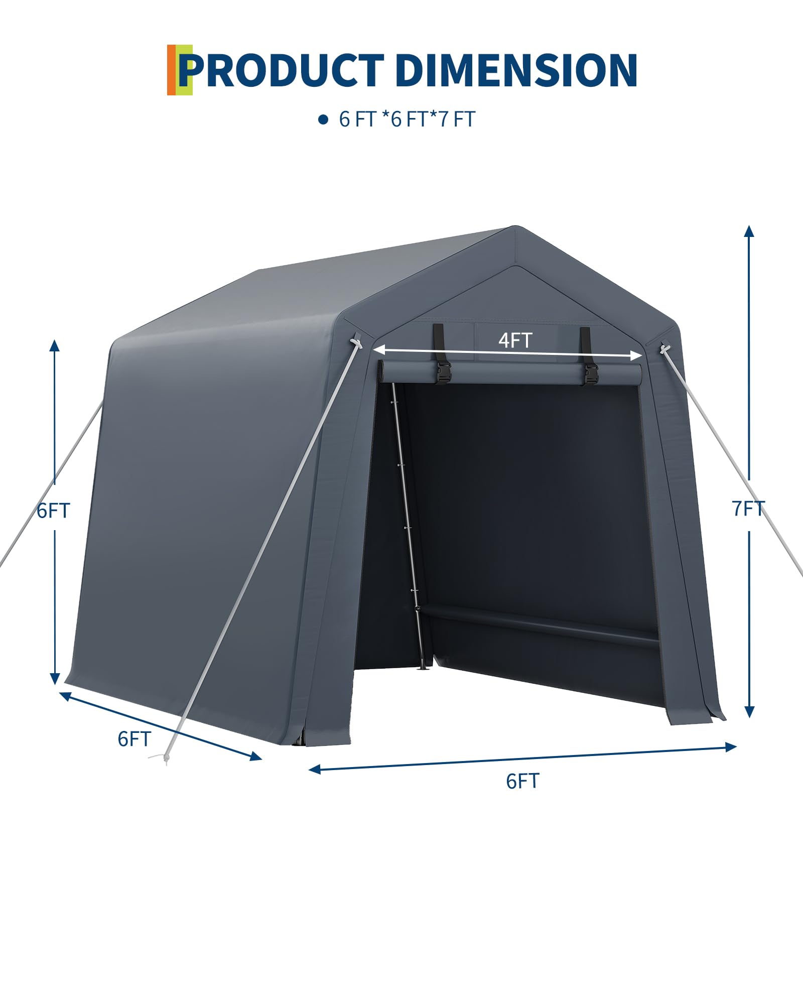 6x8 Ft Heavy-Duty Carport Tent