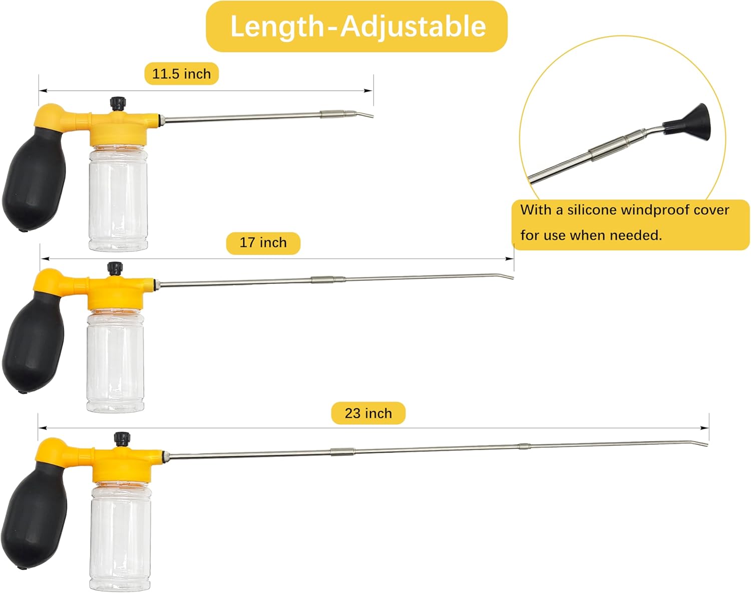 150ml Adjustable Powder Duster Bulb (11"–23")