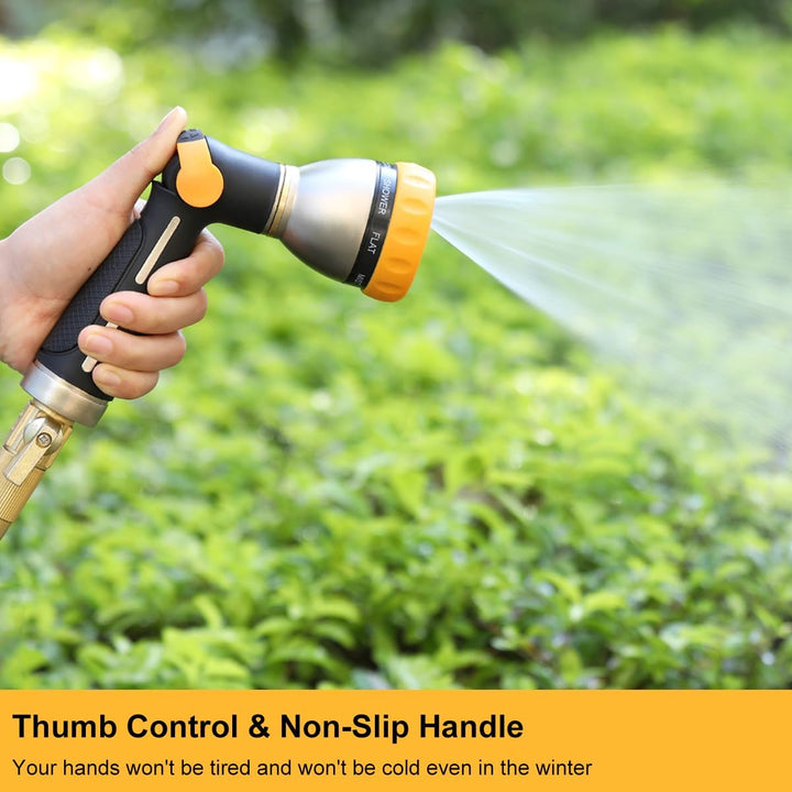 FANHAO Metal Garden Hose Nozzle, 8 Spray Patterns