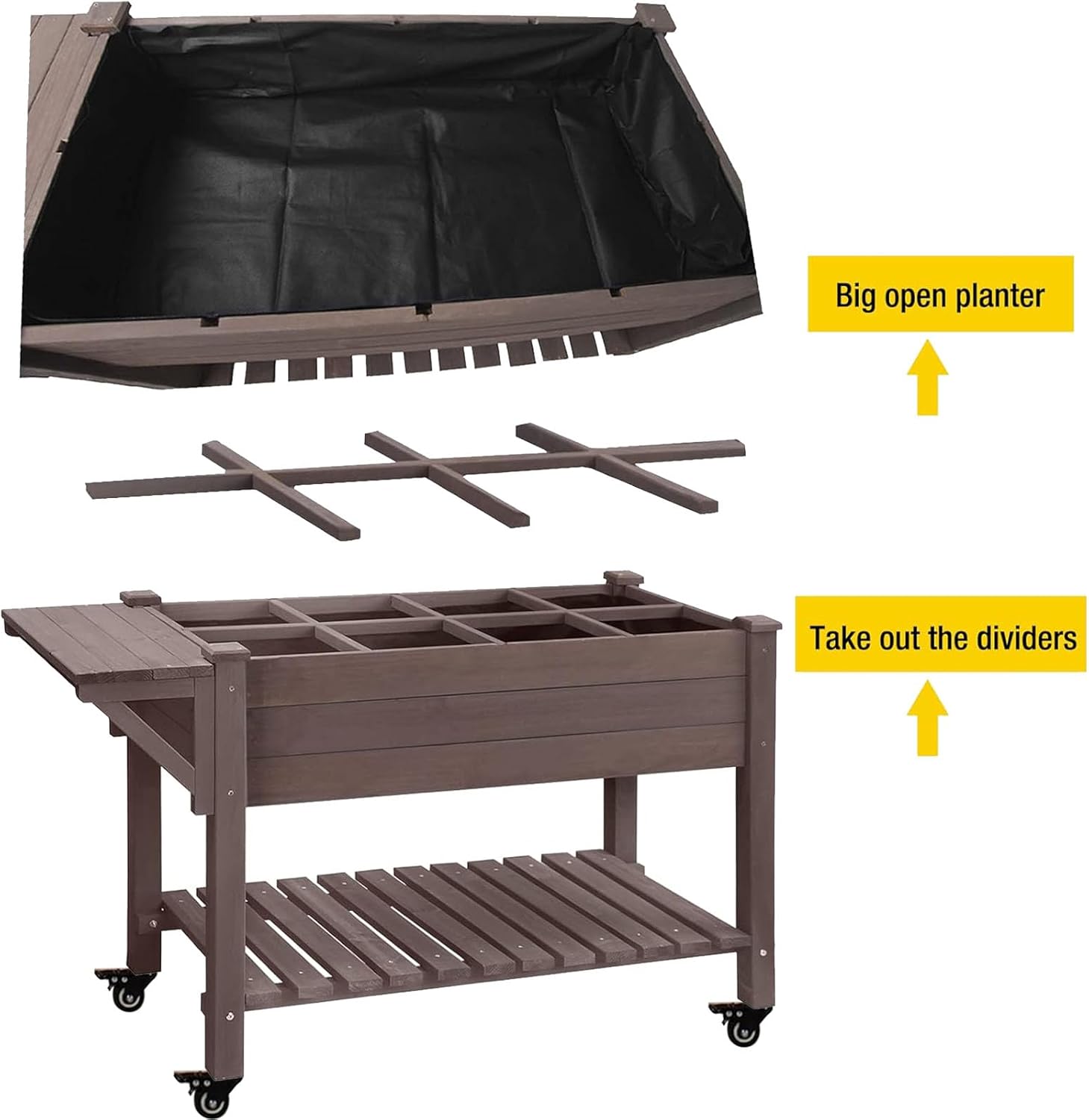 Aivituvin Raised Garden Bed with Wheels