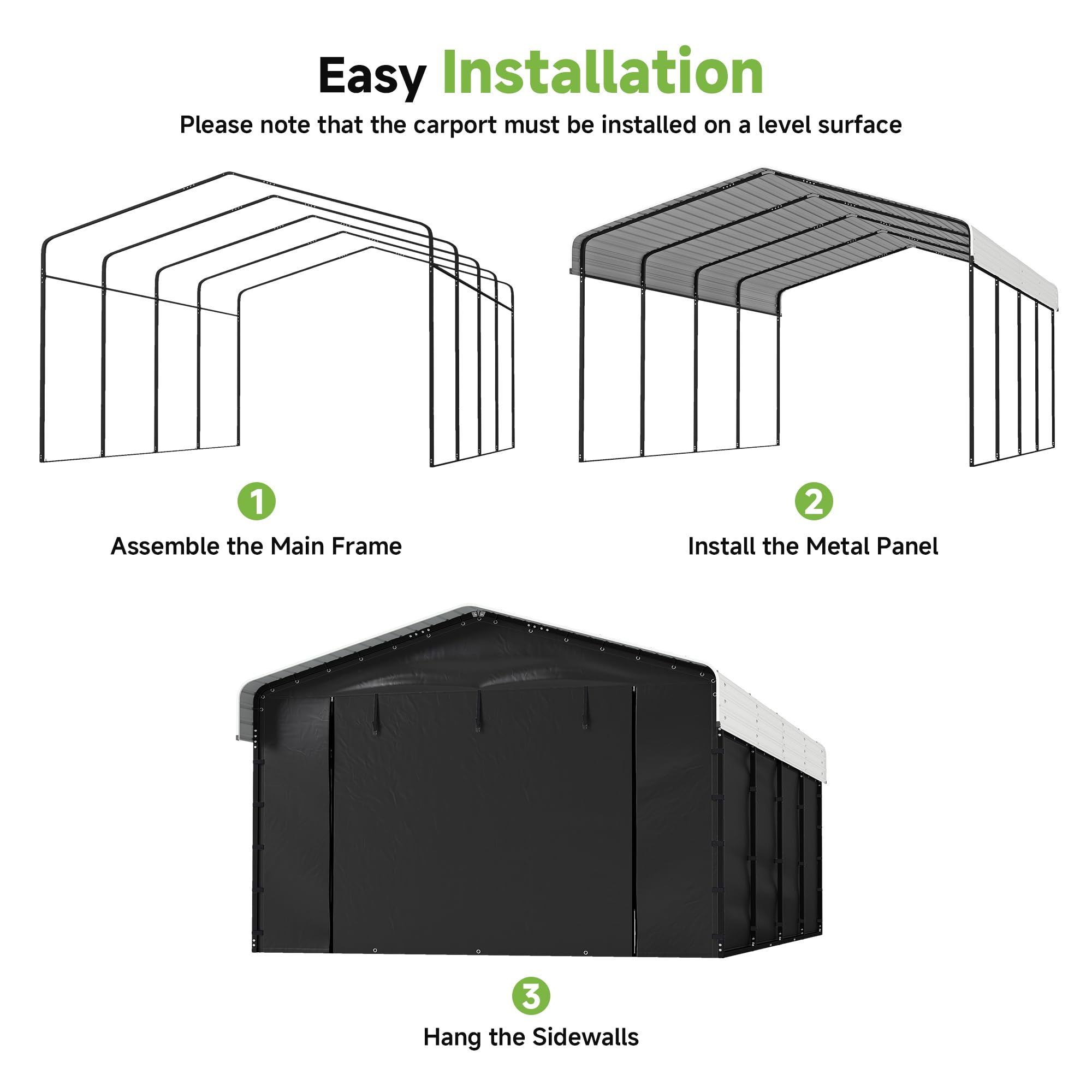 12x20 Ft Real Relax Heavy-Duty Carport