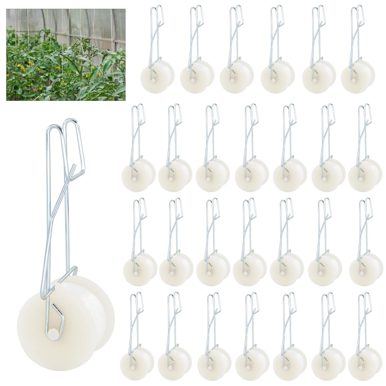 “40 Pack Tomato Roller Hooks Trellis Kit”