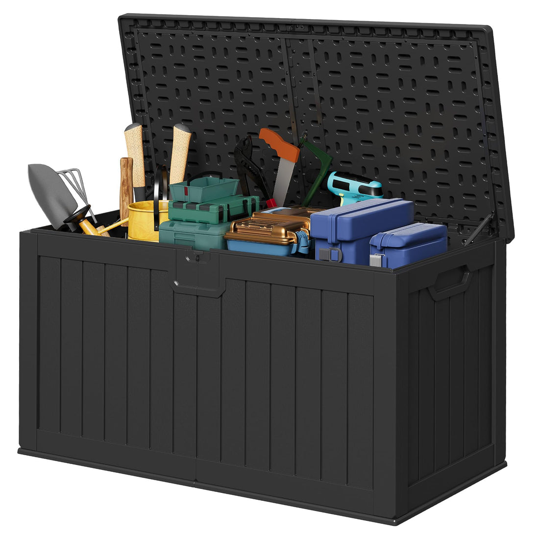 Devoko 30-Gallon Resin Deck Storage Box, Black