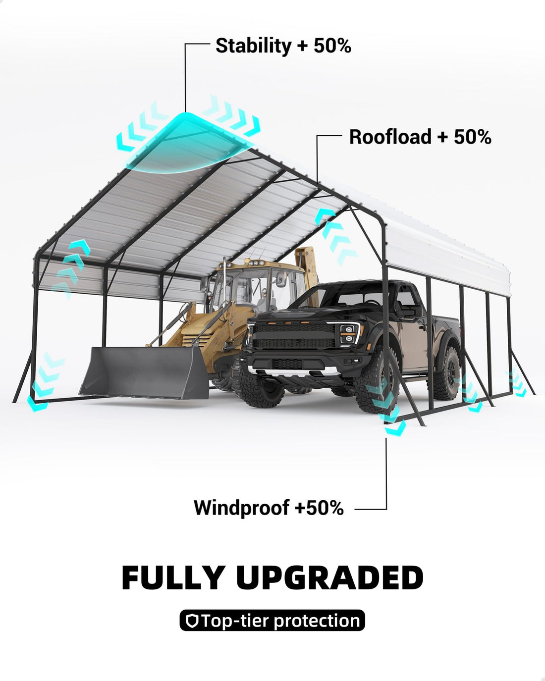11x20x9 Ft Vertical Roof Metal Carport