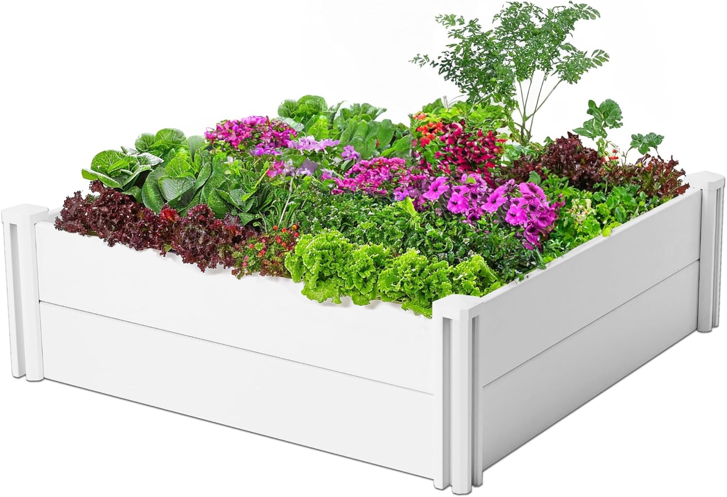 PASAMIC 4x4x1ft Vinyl Raised Garden Bed