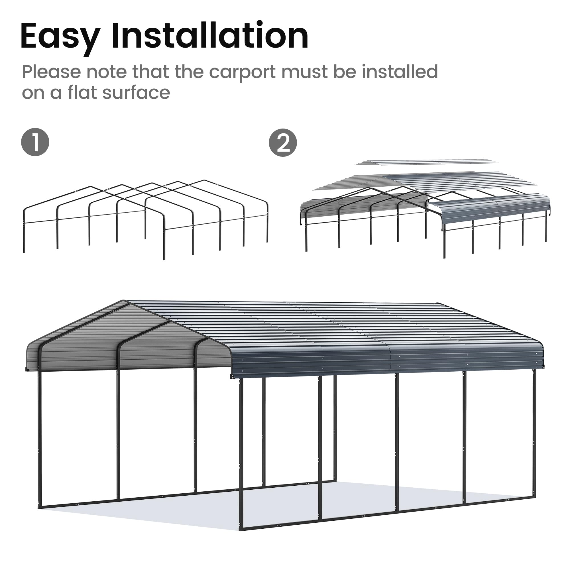 12x20 Ft Real Relax Heavy-Duty Carport
