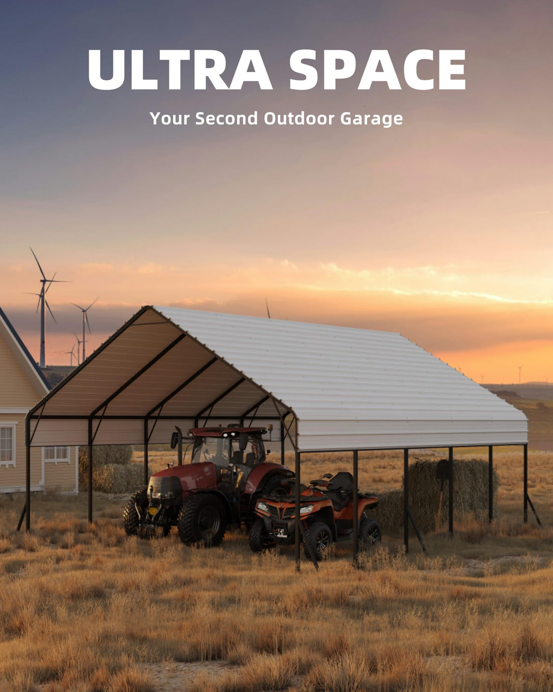 11x20x9 Ft Vertical Roof Metal Carport